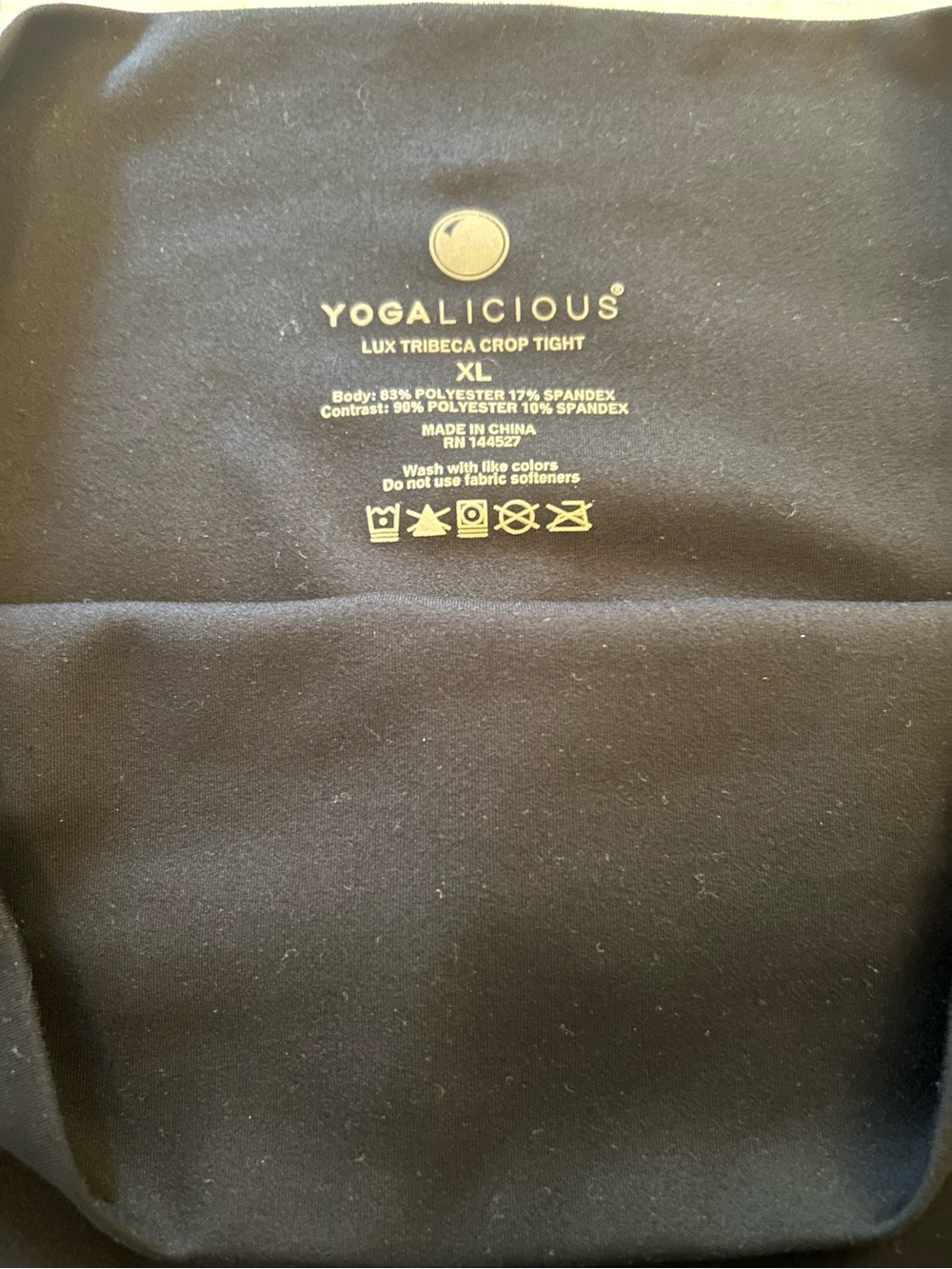 Yogalicious Black Lux Tribeca Crop Tight - XL, but fit like a medium. - Picture 2 of 4